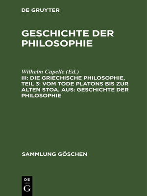 cover image of Die griechische Philosophie, Teil 3